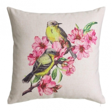 Multicolored Bird Design Cushion