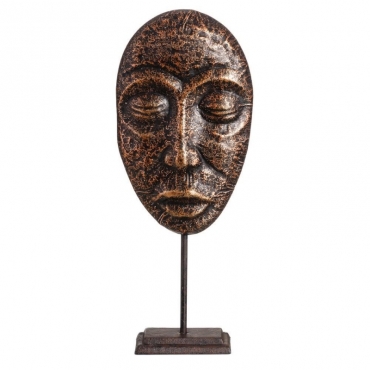 Bronze and Black Mask Figurine